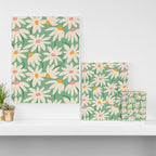Spring daisies - green Canvas Print Gallery Image 3
