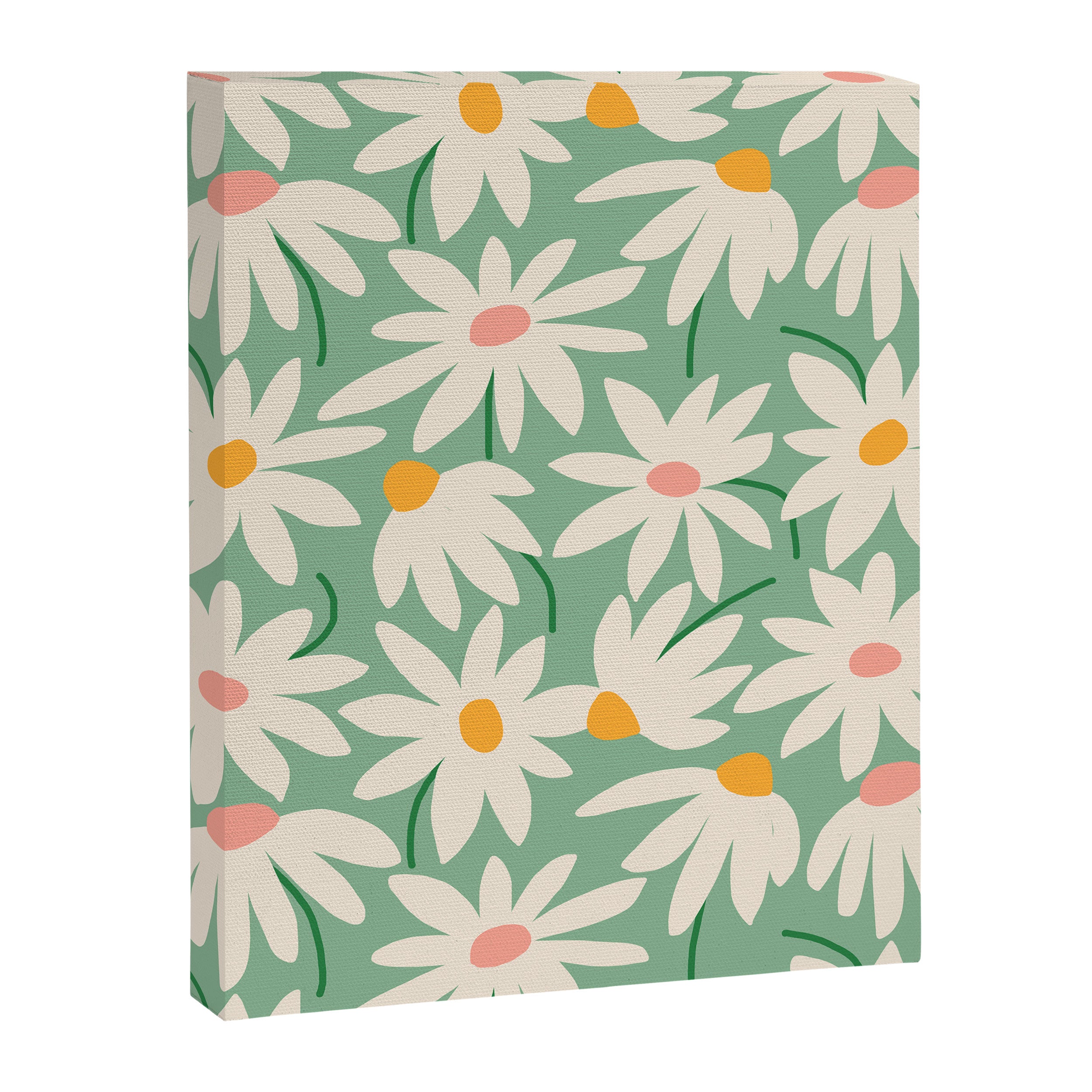 Spring daisies - green Canvas Print Gallery Image 6