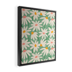 Spring daisies - green Framed Canvas Print Gallery Image 2