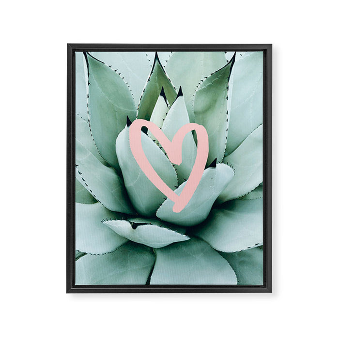 Succulent love Framed Canvas Print Gallery Image 1