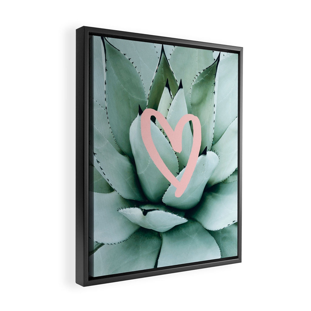 Succulent love Framed Canvas Print Gallery Image 2