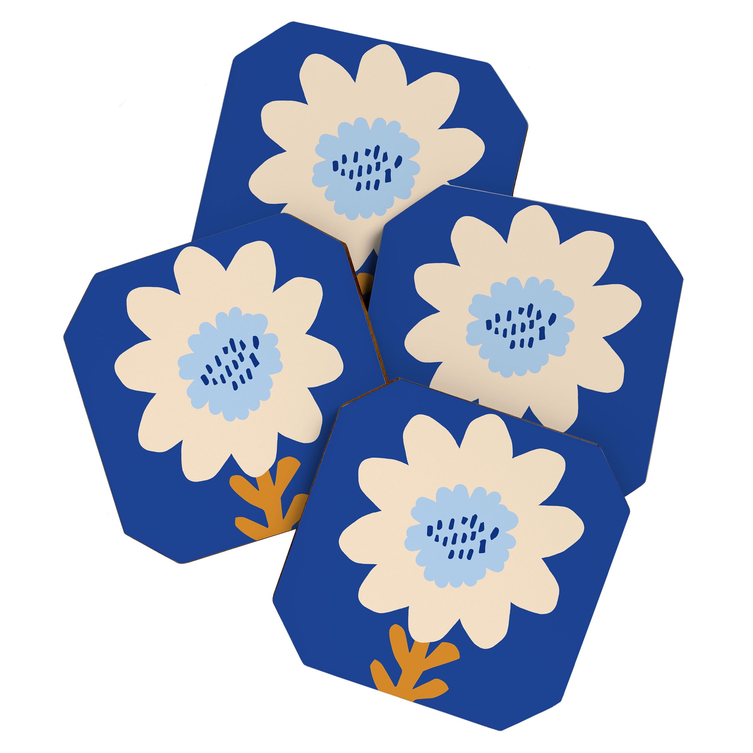 Sunflower - blue Coaster Gallery Image 1