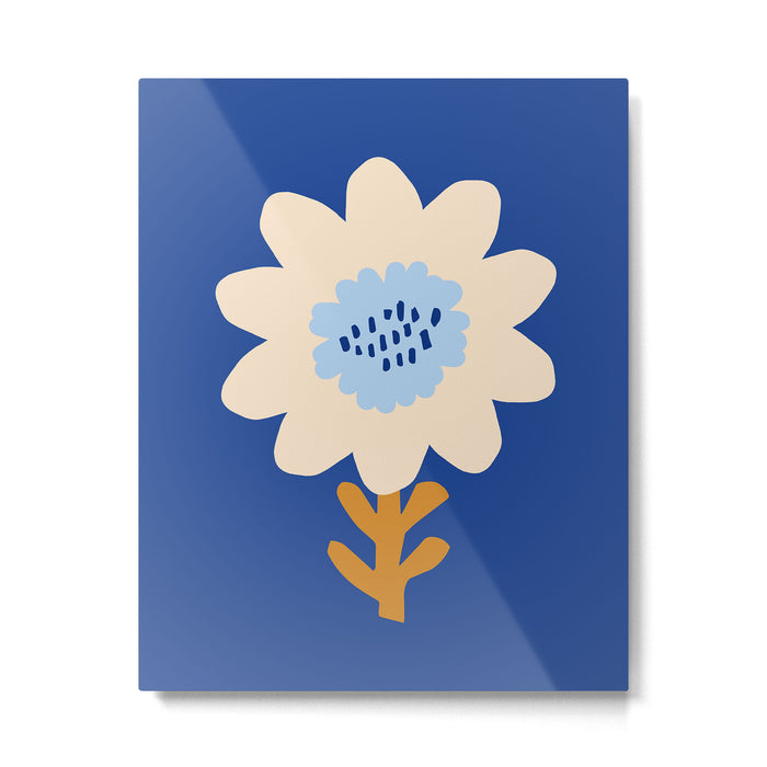 Sunflower - blue Metal Print Gallery Image 1