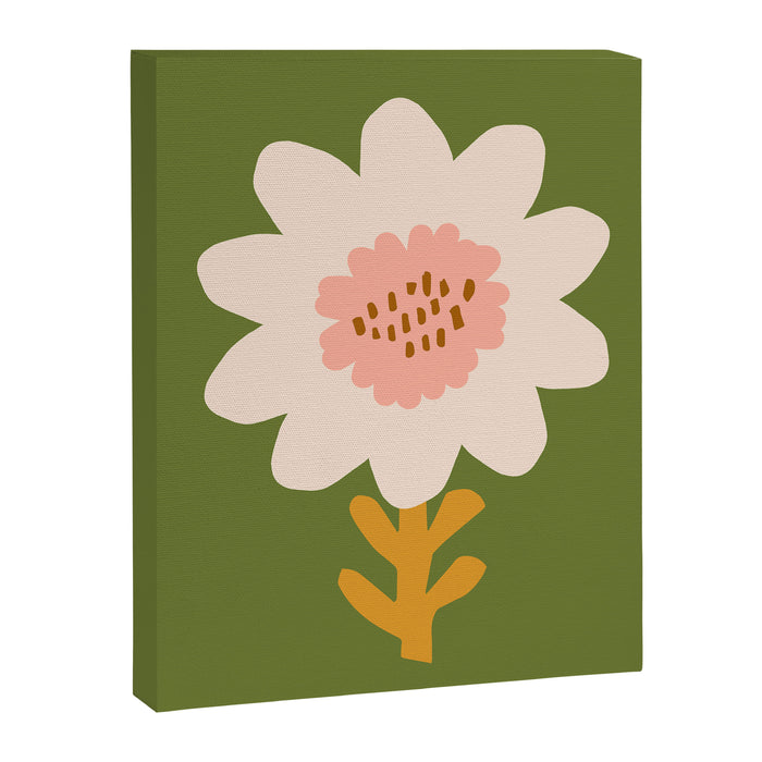 Sunflower - bohemian green Canvas Print Gallery Image 1