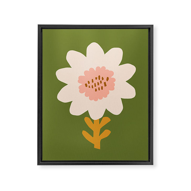 Sunflower - bohemian green Framed Canvas Print Gallery Image 6