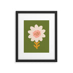 Sunflower - bohemian green Framed Art Print Gallery Image 5