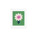 Sunflower - green & pink Art Print Gallery Image 1