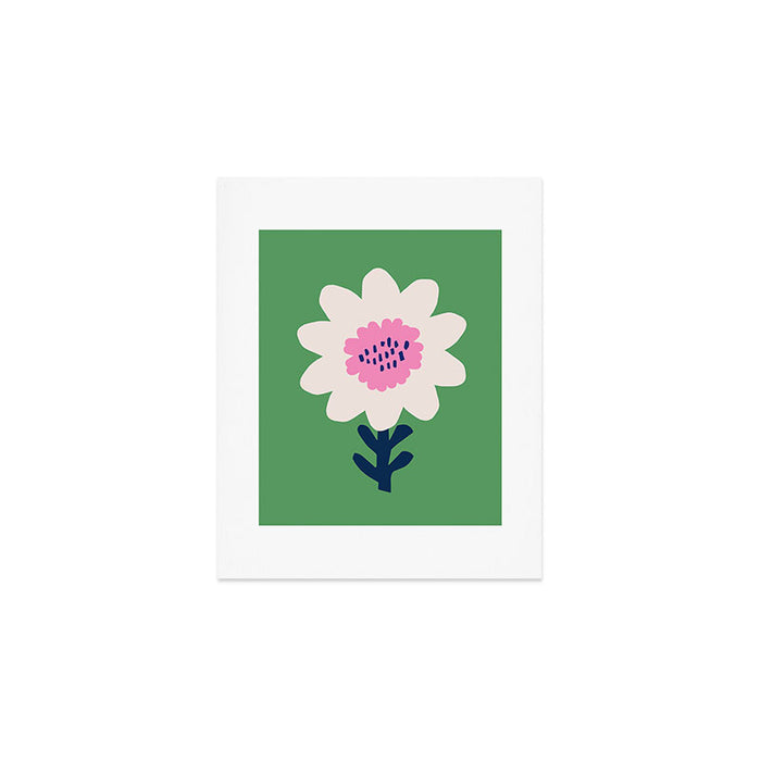 Sunflower - green & pink Art Print Gallery Image 1