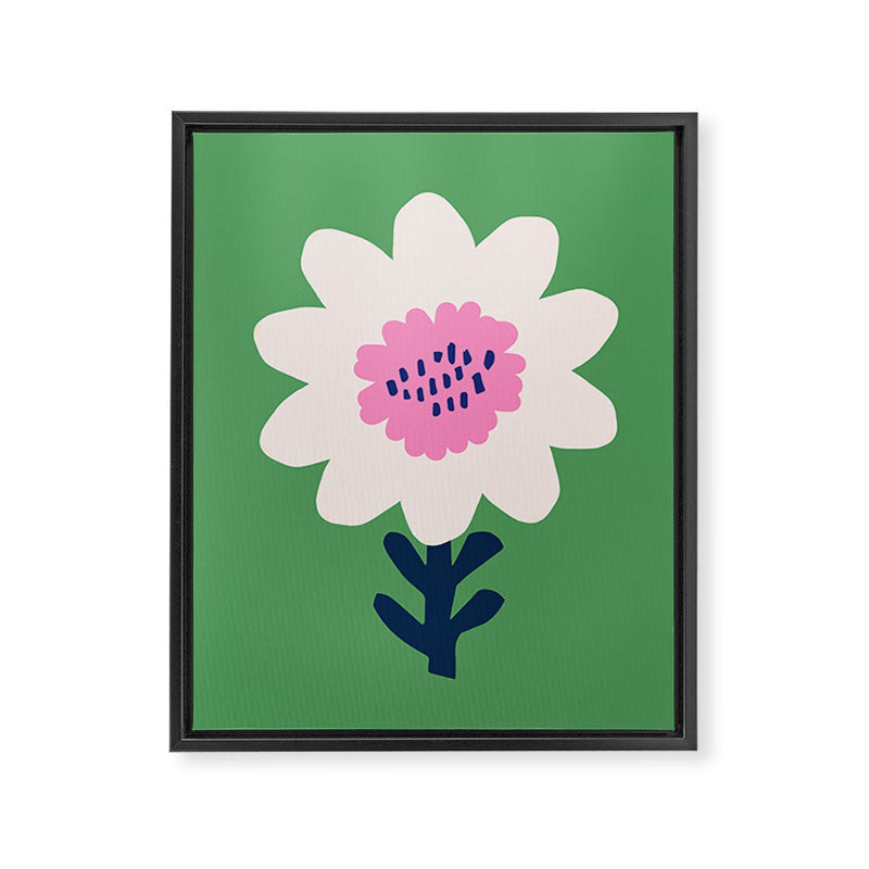 Sunflower - green & pink Framed Canvas Print Gallery Image 6