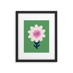 Sunflower - green & pink Framed Art Print Gallery Image 5