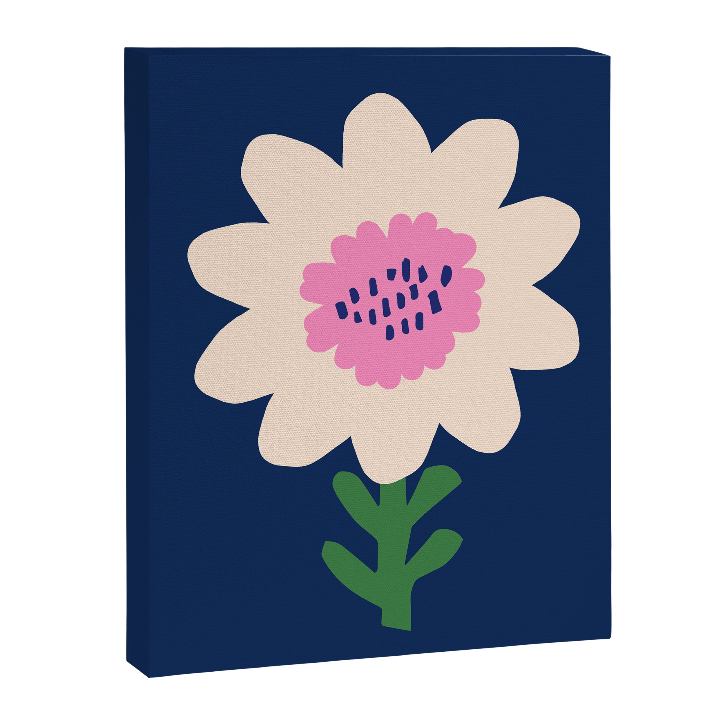 Sunflower - navy & pink Canvas Print Gallery Image 6