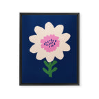 Sunflower - navy & pink Framed Canvas Print Gallery Image 6