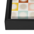 Sunshine Check - earthy Framed Canvas Print Gallery Image 3