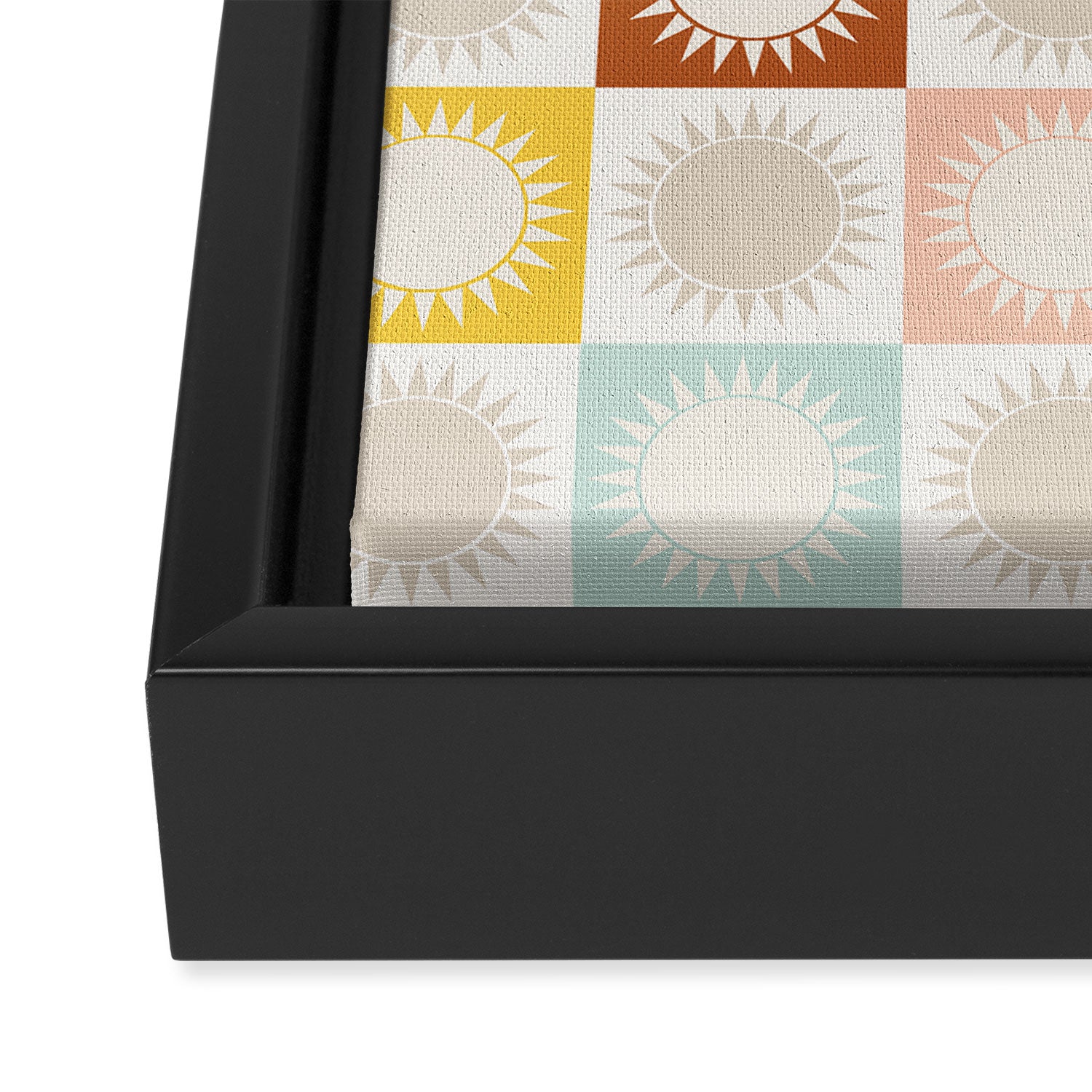 Sunshine Check - earthy Framed Canvas Print Gallery Image 3