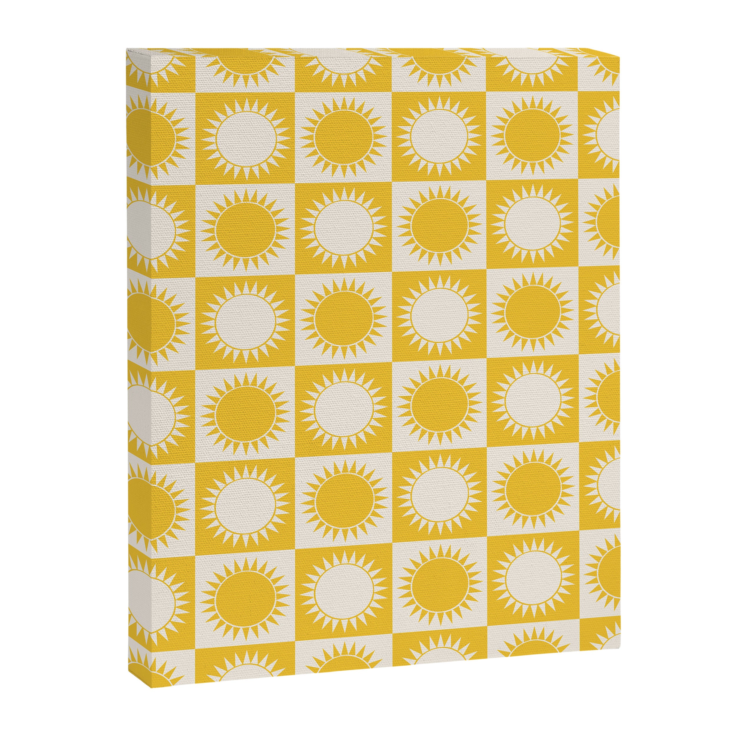 Sunshine Check - yellow Canvas Print Gallery Image 6