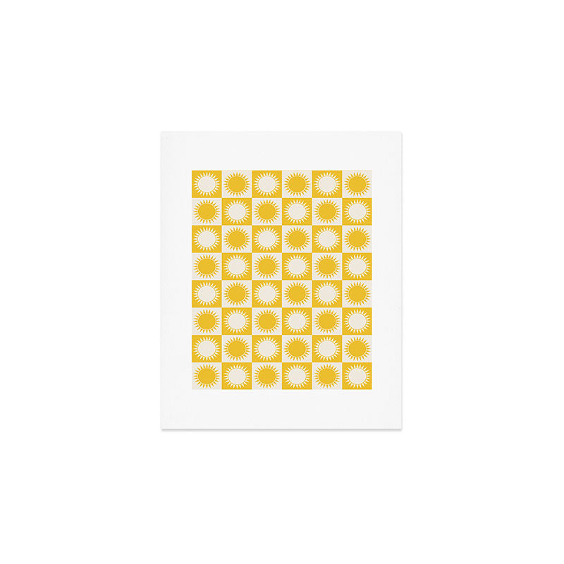 Sunshine Check - yellow Art Print Gallery Image 1