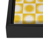 Sunshine Check - yellow Framed Canvas Print Gallery Image 3