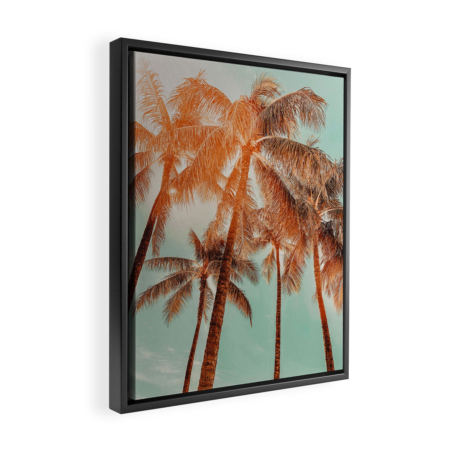 Surfrider palms - sundown Framed Canvas Print Gallery Image 2