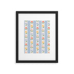 Sweet Floral Stripes - vintage blue Framed Art Print Gallery Image 6