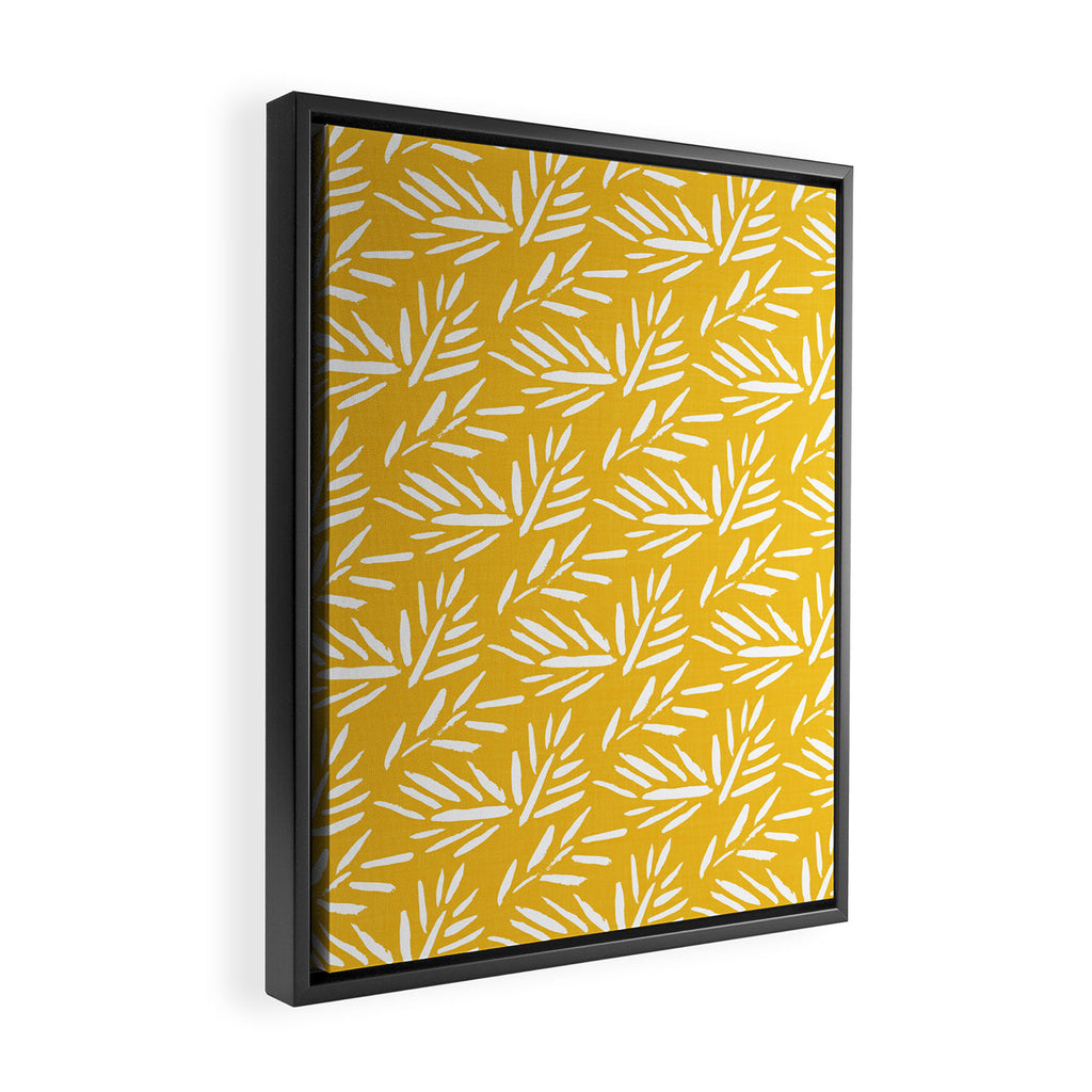 Tribal Husk - yellow Framed Canvas Print Gallery Image 2