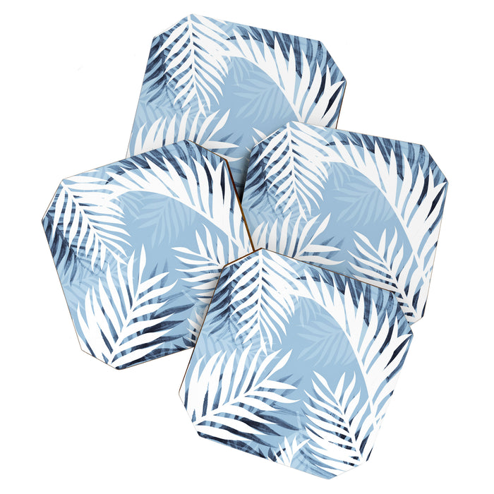 Tropical bliss - chambray blue Coaster Gallery Image 1