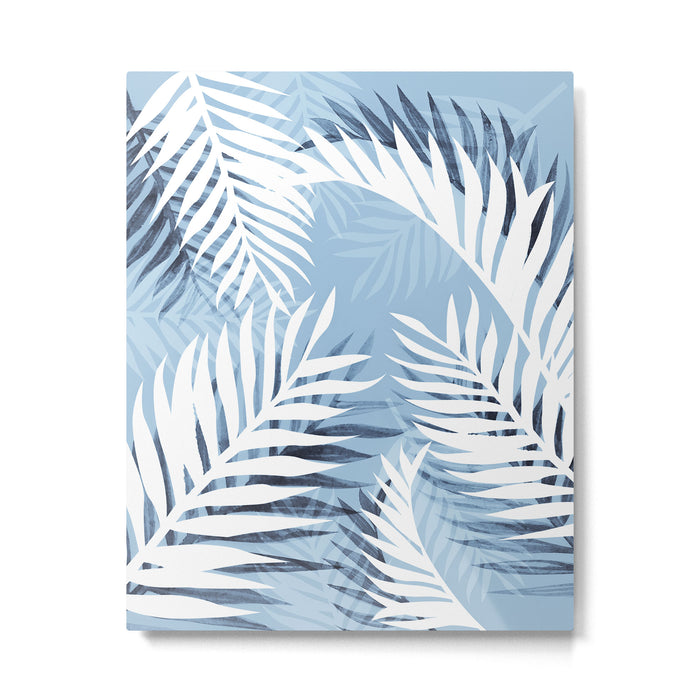 Tropical bliss - chambray blue Metal Print Gallery Image 1
