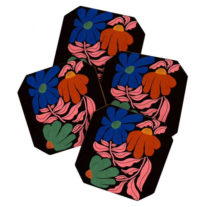 Whimsy Bloom - night Coaster Gallery Image 1