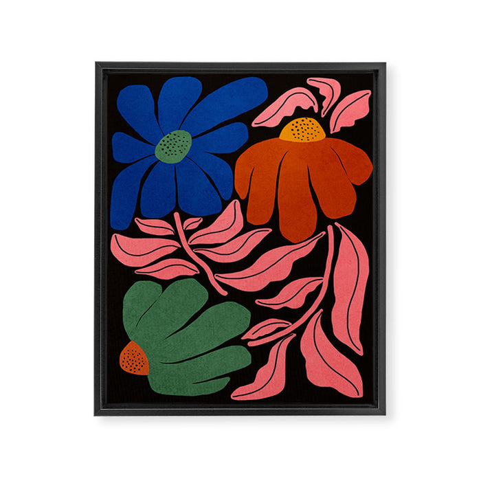 Whimsy Bloom - night Framed Canvas Print Gallery Image 1