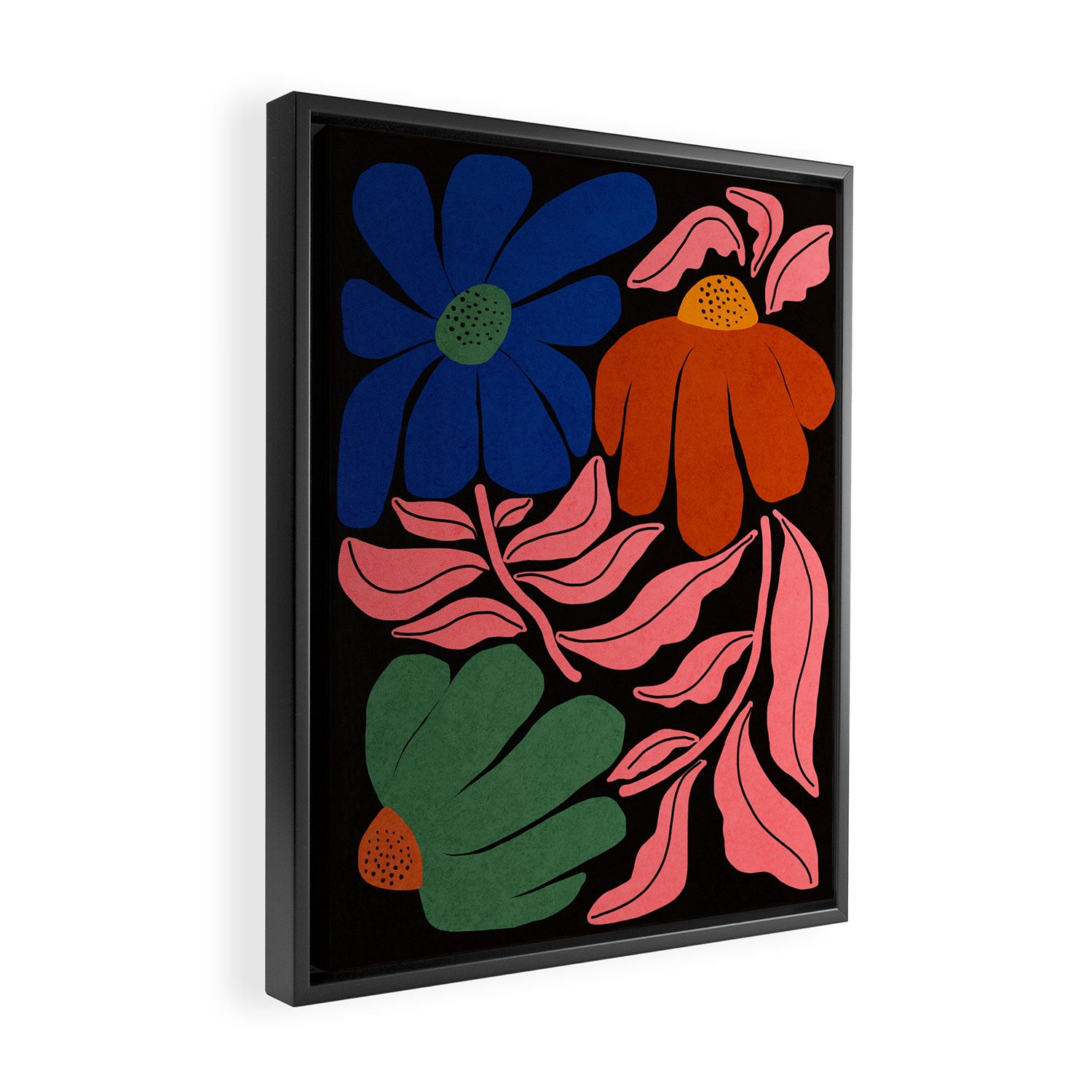 Whimsy Bloom - night Framed Canvas Print Gallery Image 2