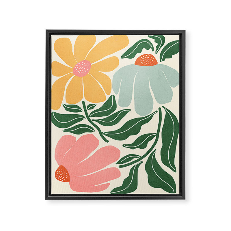 Whimsy Bloom - warm Framed Canvas Print Gallery Image 6