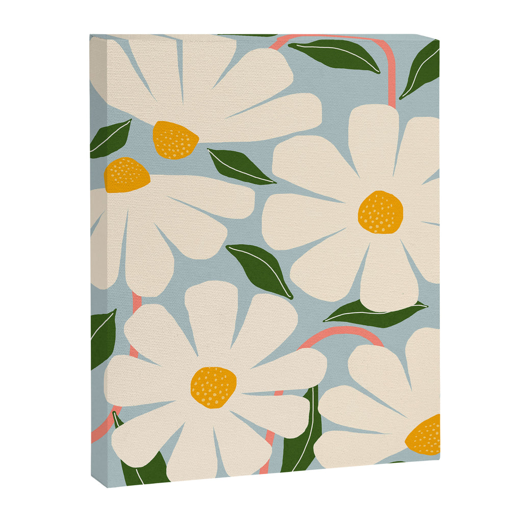 Wild Daisies - blue & pink Canvas Print Gallery Image 6