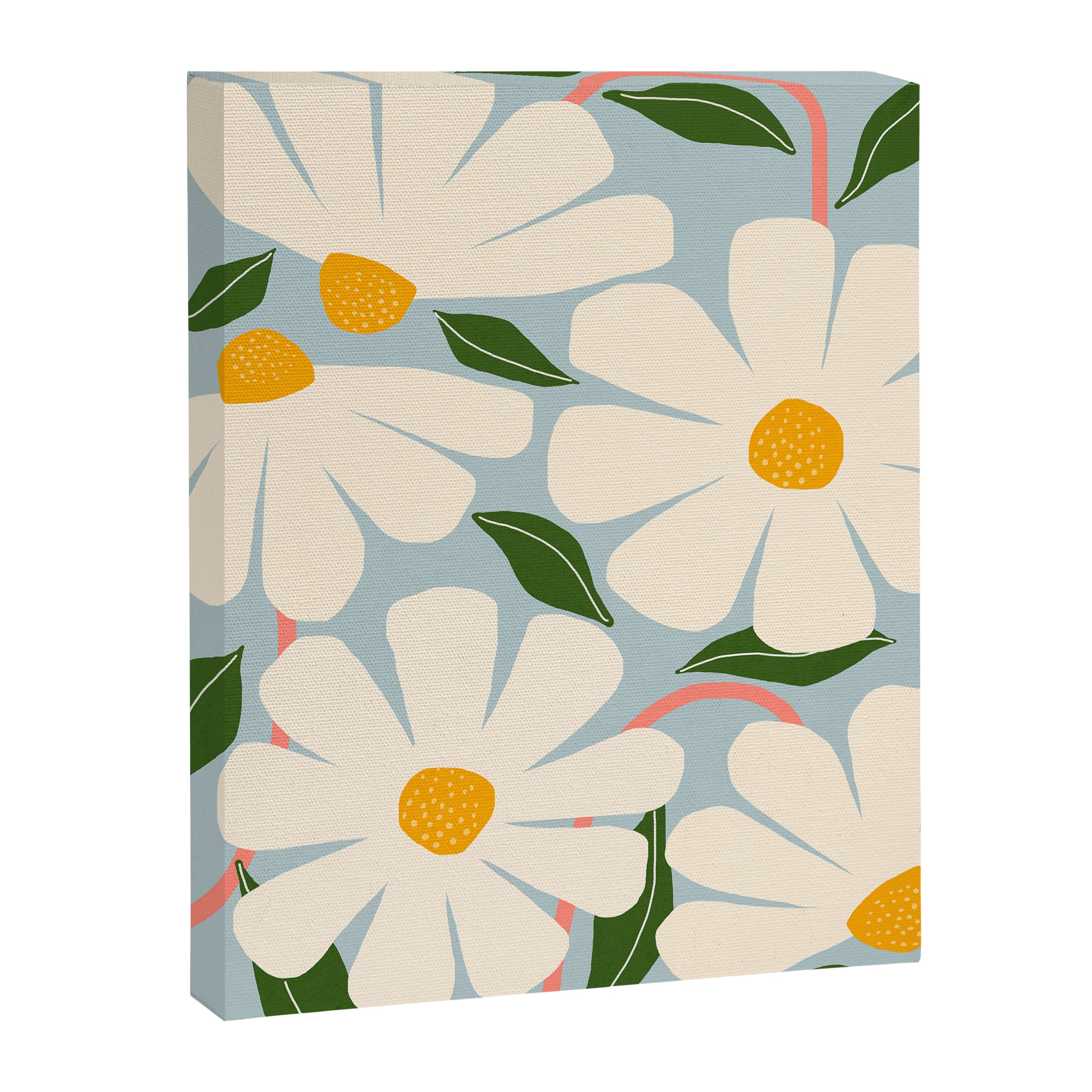 Wild Daisies - blue & pink Canvas Print Gallery Image 6