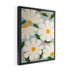 Wild Daisies - blue & pink Framed Canvas Print Gallery Image 2