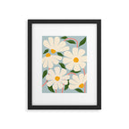 Wild Daisies - blue & pink Framed Art Print Gallery Image 5