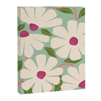 Wild Daisies - pastel green & pink Canvas Print Gallery Image 6