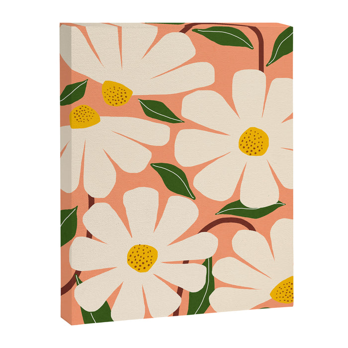 Wild Daisies - peach Canvas Print Gallery Image 1
