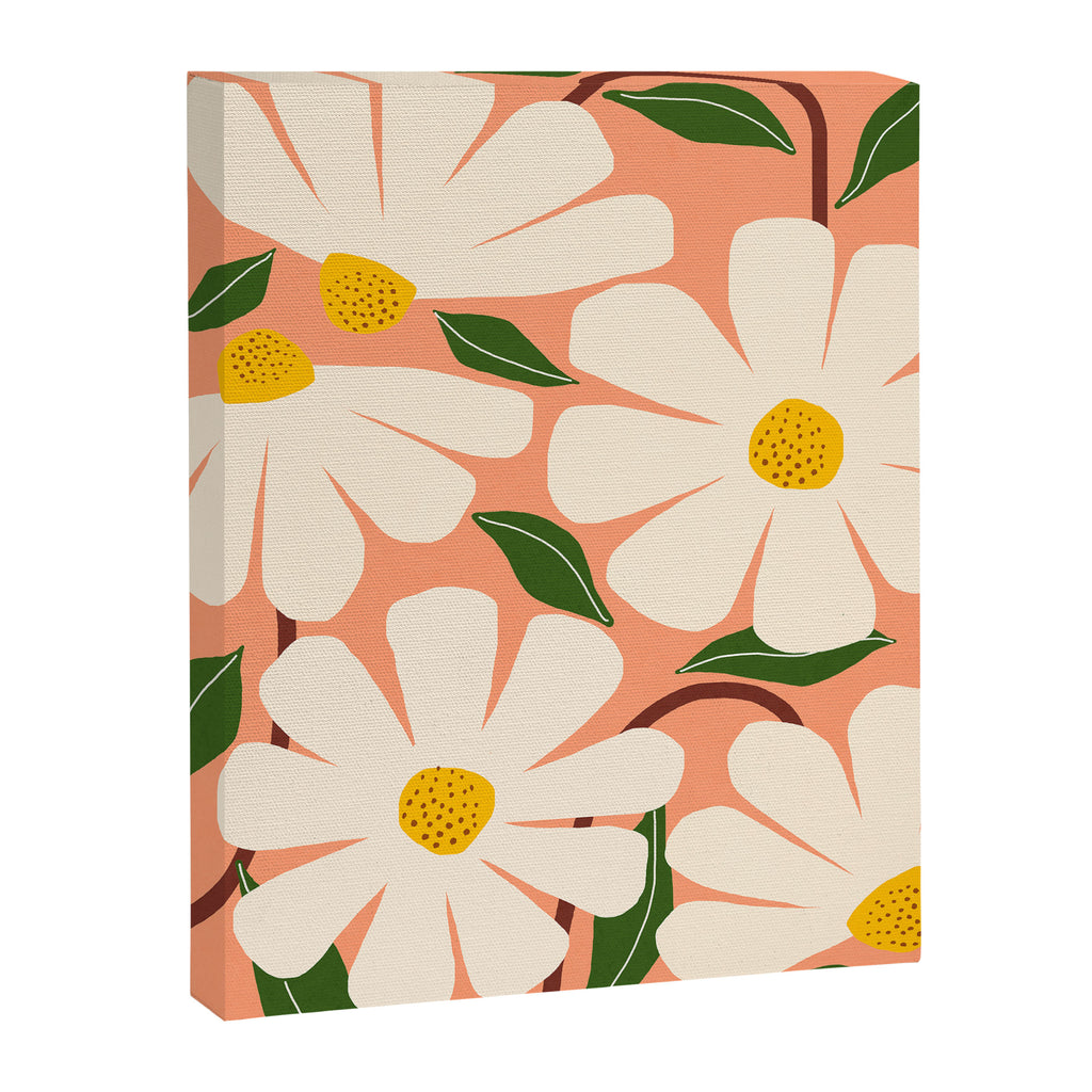 Wild Daisies - peach Canvas Print Gallery Image 6