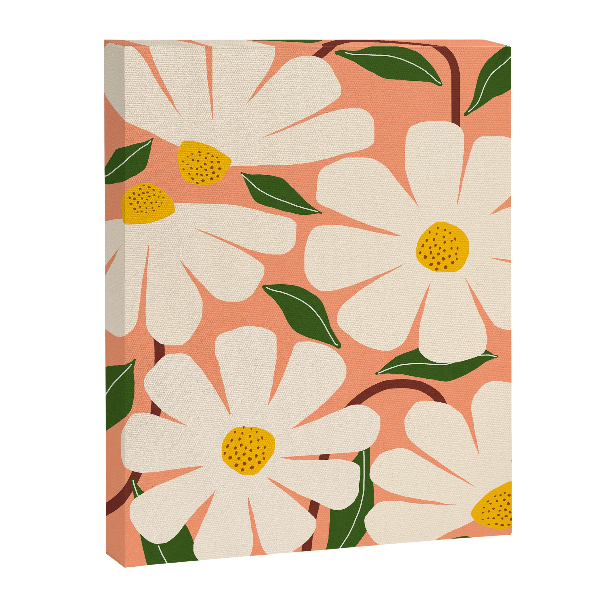 Wild Daisies - peach Canvas Print Gallery Image 6