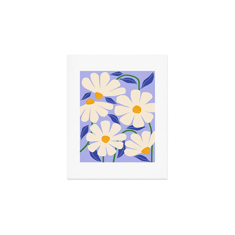 Wild Daisies - periwinkle Art Print Gallery Image 1