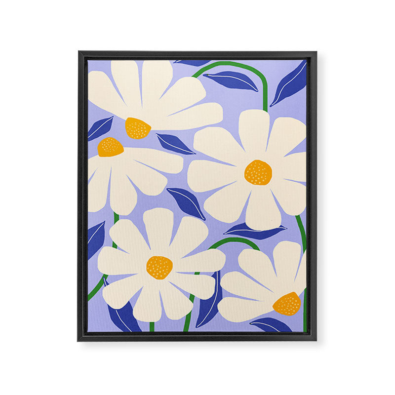 Wild Daisies - periwinkle Framed Canvas Print Gallery Image 6