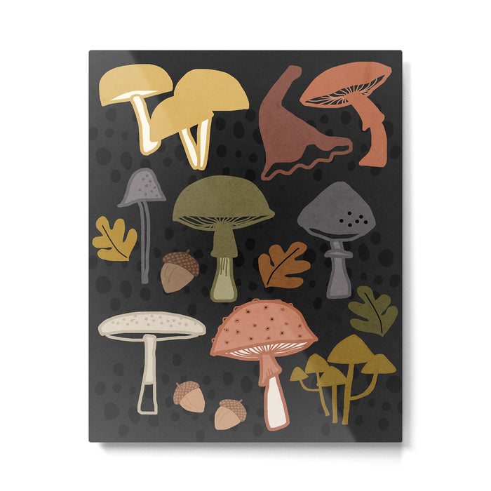 Wild Mushrooms - night Metal Print Gallery Image 1