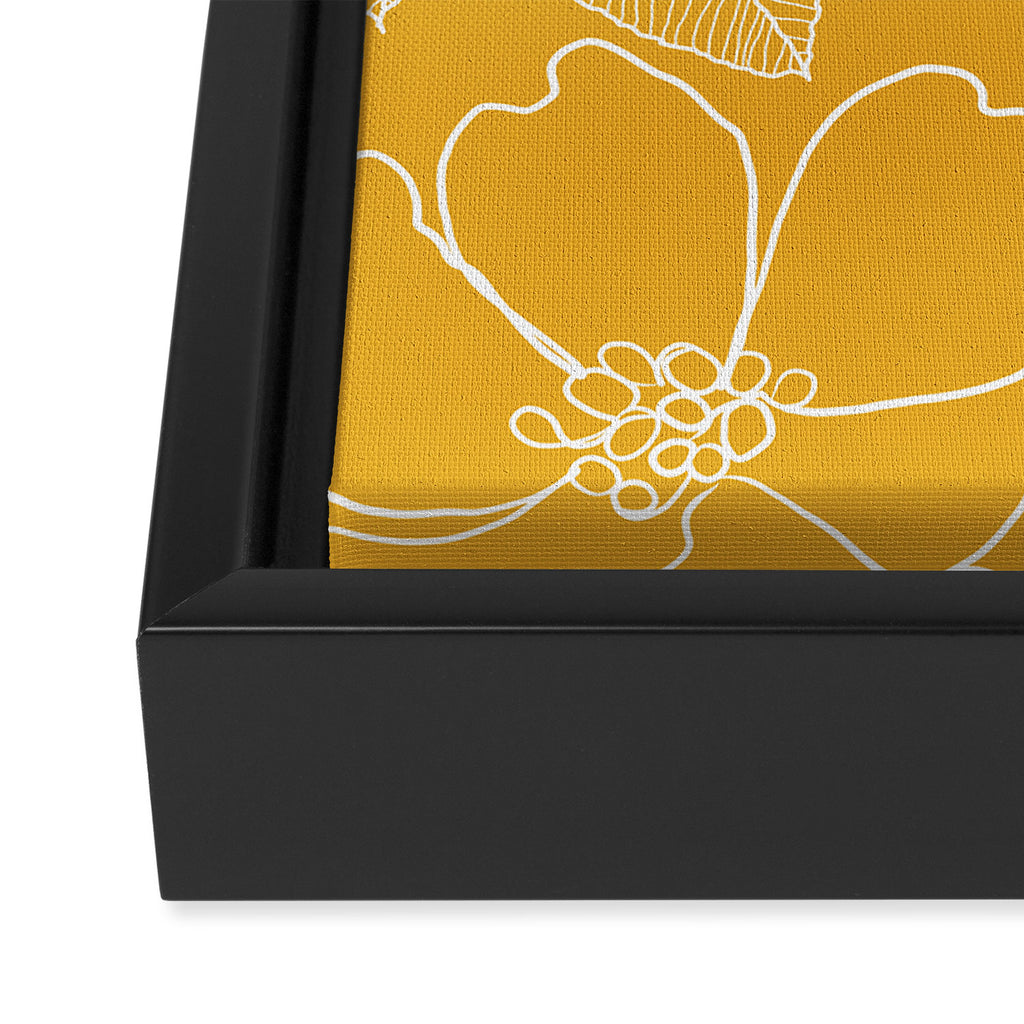Wild rosa - yellow Framed Canvas Print Gallery Image 3