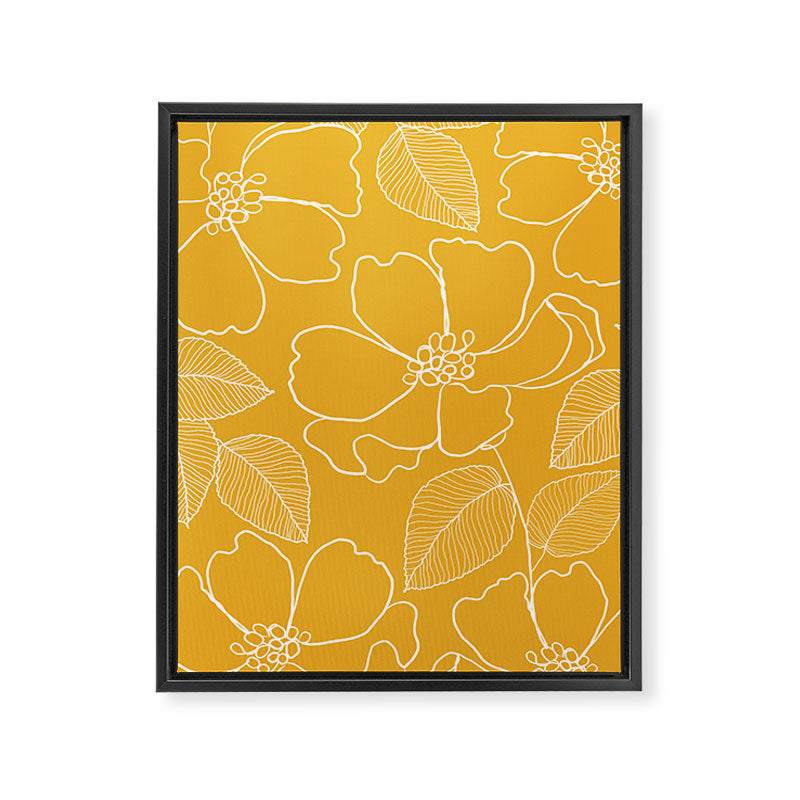 Wild rosa - yellow Framed Canvas Print Gallery Image 6