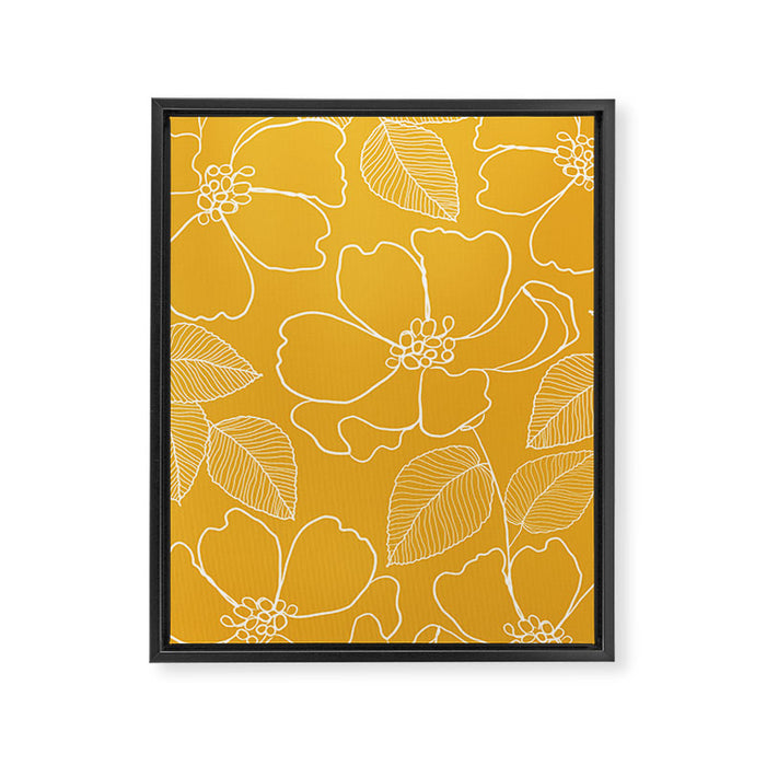 Wild rosa - yellow Framed Canvas Print Gallery Image 1