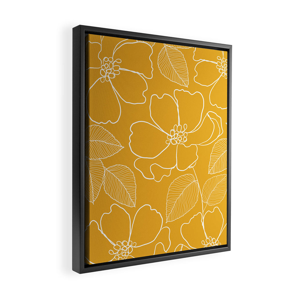 Wild rosa - yellow Framed Canvas Print Gallery Image 2