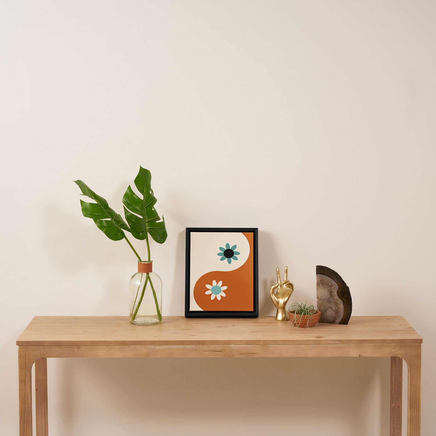 Yin Yang floral - beach Framed Canvas Print Gallery Image 4