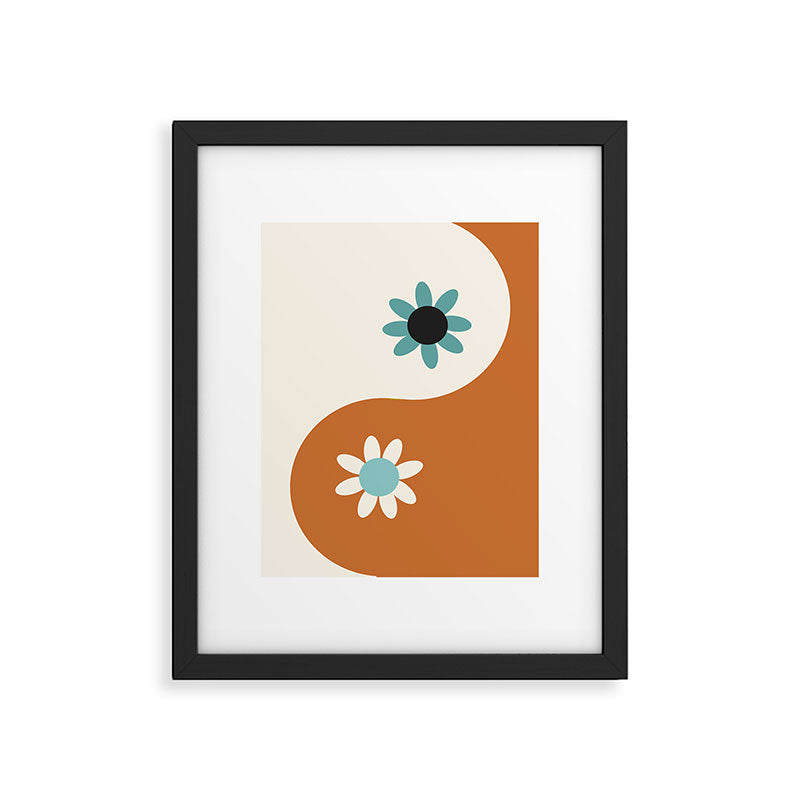 Yin Yang floral - beach Framed Art Print Gallery Image 5