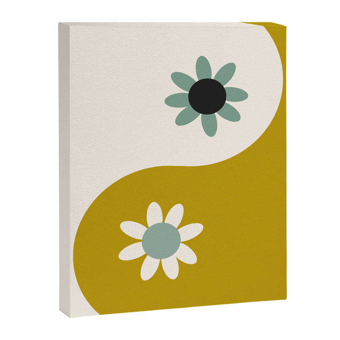 Yin Yang floral - earthy Canvas Print Gallery Image 1