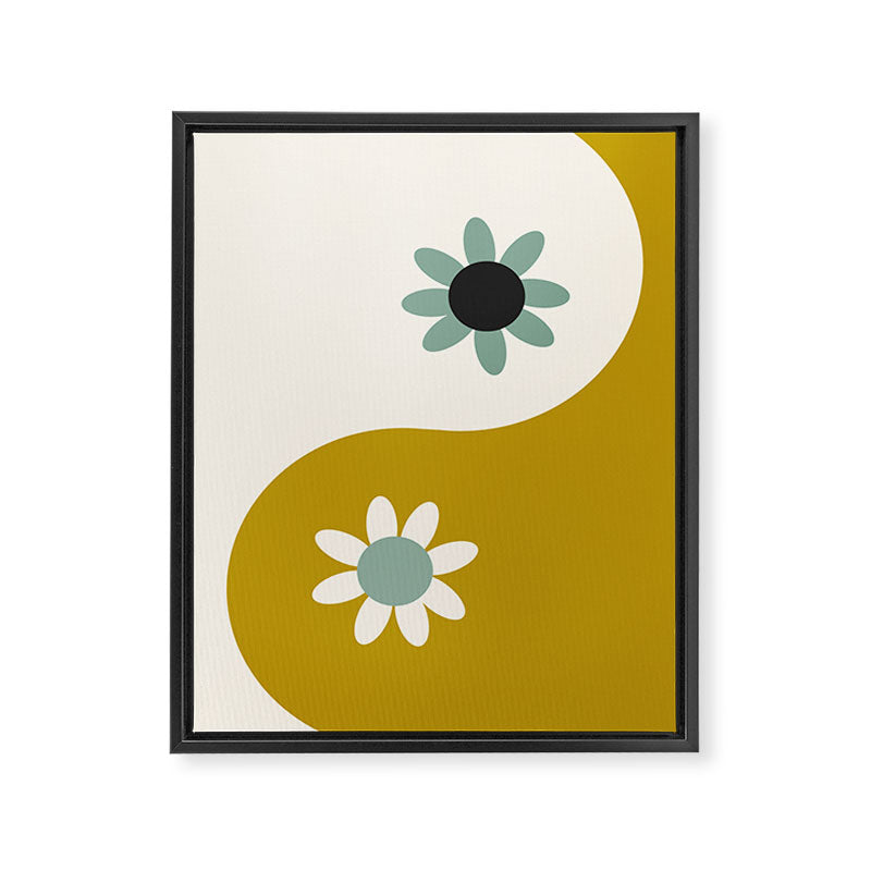 Yin Yang floral - earthy Framed Canvas Print Gallery Image 6