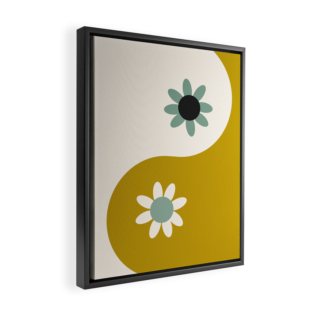 Yin Yang floral - earthy Framed Canvas Print Gallery Image 2
